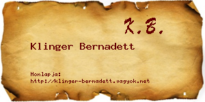 Klinger Bernadett névjegykártya